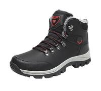 LOVSSU Stivali Invernali da Uomo Alti in Cotone, di Grandi Dimensioni, in Velluto Spesso e Caldi, for Esterni(Black,44)