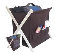 LOVSSU Tessuto Pieghevole in Tessuto Grigio con Alfabeto, portariviste, Libri e giornali, portaoggetti Medio, Cestino for l'organizzazione della casa, Articoli for la(Color-1)