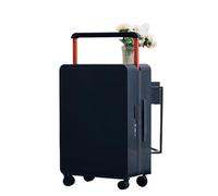 LOVSSU Valigie da viaggio con barra di traino larghezza Borsa imbarco luce universale for uomo e donna Bagagli bell'aspetto(Black,20-inch (boarding ca)