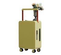 LOVSSU Valigie da viaggio con barra di traino larghezza Borsa imbarco luce universale for uomo e donna Bagagli bell'aspetto(Pine yellow,20-inch (boarding ca)