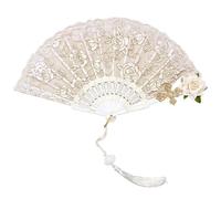 LOVSSU Ventaglio da Sposa in Pizzo Ventaglio Vintage in Pizzo Elegante Pieghevole for la Tendenza degli Oggetti di Scena for Foto Danza della Festa Nuziale(Color 1)