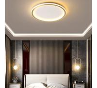 LOVTAL Rotonda LED Plafoniera, Nordica Moderna Ultrasottile Cerchio Lampada da Soffitto Montaggio Superficiale Metallo Luce Fixture per Soggiorno, Lampada da Camera,Gold+Stepless Dimming-50cm 61W