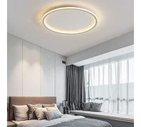 LOVTAL Rotonda LED Plafoniera, Nordica Moderna Ultrasottile Cerchio Lampada da Soffitto Montaggio Superficiale Metallo Luce Fixture per Soggiorno, Lampada da Camera,White+Stepless Dimming-50cm 61W