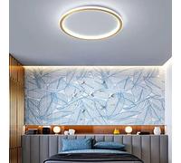 LOVTAL Rotonda LED Plafoniera, Nordica Moderna Ultrasottile Cerchio Lampada da Soffitto Montaggio Superficiale Metallo Luce Fixture per Soggiorno, Lampada da Camera,Gold+3 Colour Light-40cm 48W