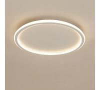 LOVTAL Rotonda LED Plafoniera, Nordica Moderna Ultrasottile Cerchio Lampada da Soffitto Montaggio Superficiale Metallo Luce Fixture per Soggiorno, Lampada da Camera,White+Natural White-30cm 36W