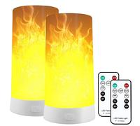 LOVUMMOR Lampada Effetto Fiamma, Lampada a Fiamma a LED Ricaricabile Tramite USB Impermeabile Luce Notturna a Fiamma con Base Magnetica e Ganci in Metallo per Natale, Feste, Interni ed Esterni