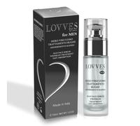 LOVVES Siero Viso Antirughe Uomo, Alta Cosmesi Naturale, Stimola la Produzione di Collagene, Levigante, per il Trattamento quotidiano del Viso e contorno Occhi, Flacone in Vetro da 30ml.