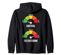 Low Cortisol High Testosterone Meme Gym Workout Gauge Felpa con Cappuccio