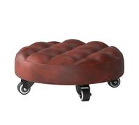 Low Height Stool - Portable Swivel Chair with Wheels | Multifunctional PU Leather Rotating Seat for Office, Classroom, Laboratory, Mechanic, Artist, Spa Room, Crafting, Gardening, Outdoor, Indoor Work