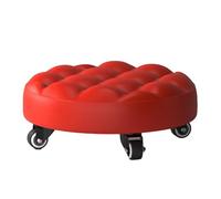 Low Height Stool - Portable Swivel Chair with Wheels | Multifunctional PU Leather Rotating Seat for Office, Classroom, Laboratory, Mechanic, Artist, Spa Room, Crafting, Gardening, Outdoor, Indoor Work