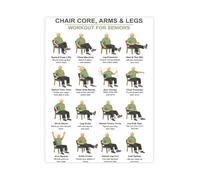 Low Impact Chair Workout for Seniors Core Arms Legs Full Body Exercise Chart Canvas Wall Art Poster for Home Fitness Room(Unframed,16x24inch(40x60cm))