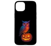 Low Poly Jack o Lanterna Gufo Strega Geometrica Halloween Custodia per iPhone 15 Plus