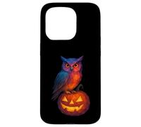 Low Poly Jack o Lanterna Gufo Strega Geometrica Halloween Custodia per iPhone 15 Pro