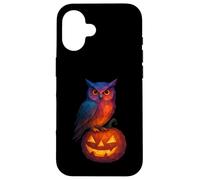 Low Poly Jack o Lanterna Gufo Strega Geometrica Halloween Custodia per iPhone 16