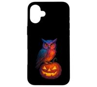 Low Poly Jack o Lanterna Gufo Strega Geometrica Halloween Custodia per iPhone 16 Plus