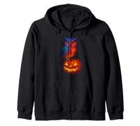 Low Poly Jack o Lanterna Gufo Strega Geometrica Halloween Felpa con Cappuccio