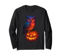 Low Poly Jack o Lanterna Gufo Strega Geometrica Halloween Maglia a Manica