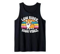 Low Rider High Vibes Divertente Carino Kawaii Corgi Amante retrò Canotta