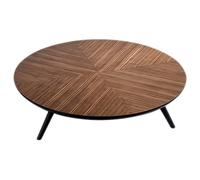 Low Table Modern Simple Metal Round Non-Retractable Coffee Table Wood Veneer Dining Table Tea Table Suitable for Living Room Kitchen 100cm
