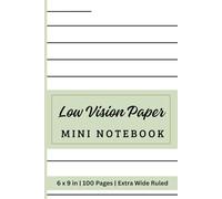 Low Vision Notebook With Bold Lines | Low Vision Paper Notebook | Low Vision Notebook for Seniors | Extra Wide Ruled | 6x9 inches | 100 Pages: Low ... Visually challenged | 4 pt - Thick Bold lines