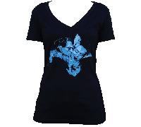 Lowbrow Art Company Undying Love Maglietta Donna Nera Scollo V Maniche Corte