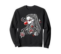 Lowbrow Synthwave Anime Girl Punk Rockabilly Style Felpa