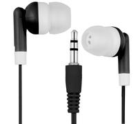 LowCostEarbuds - Lotto all'ingrosso di 50 auricolari neri/bianchi - confezionati singolarmente