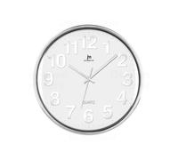 Lowell 00816 Orologio da parete in quarzo Cerchio Cromo, Bianco