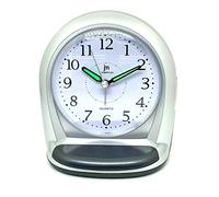 Lowell 6827421 Sveglia al Quarzo Just a Minute in Plastica con Movimento Sincronizzato, Colore Silver, Cm 11 X 12 X 7 H, Batterie Necessarie 2 X AA