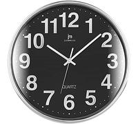 Lowell Justaminute 00816 Orologio da parete in quarzo Cerchio Nero, Cromo