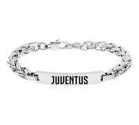 LOWELL Juventus Bracciale Uomo in Acciaio, B-JB023UAS, Catena con Logo Juventus