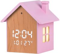 Lowell Orologio Casetta Sveglia Digitale a Led 9 x 10 x 7,5 Cm Rosa