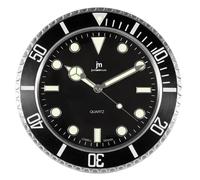Lowell Orologio da Parete al Quarzo Cassa Acciaio Indici Luminiscenti D 33,8 Cm Nero