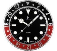 Lowell Orologio da Parete al Quarzo Cassa Acciaio Indici Luminiscenti D 33,8 Cm Rosso