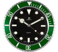 Lowell Orologio da Parete al Quarzo Cassa Acciaio Indici Luminiscenti D 33,8 Cm Verde