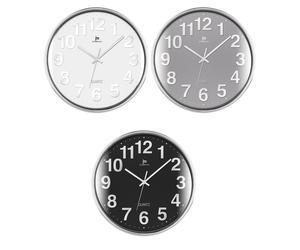 Lowell Orologio da Parete Cromato D 35 Cm Ass. Bianco, Grigio o Nero 1 Pz