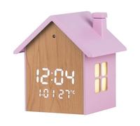 Lowell Orologio Casetta Sveglia Digitale a Led 9 x 10 x 7,5 Cm Rosa