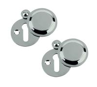 LOWENERGIE Copertura per Serratura Stormguard con Stemma, Piastra Coperta per paraspifferi per Porta, Copertura per Serratura vittoriana (2, Argento)