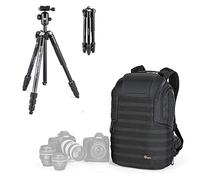 Lowepro Element MII Camera Treppiedi da Viaggio, Alluminio,Testa a Sfera per Camere Compatte, CSC, DSLR e Lowepro ProTatic 450AW II per Camere Professionali, Droni, Creatori di Contenuti e Vlogging