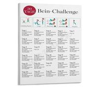 Lower Body Transformation Poster 30 Day Leg Challenge Chart Workout Schedule Fitness Motivation Wall Art(Framed,08x12inch(20x30cm))