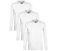 Lower East Basic Langarm-Shirts für Herren mit V-Ausschnitt 3er I 5er I 10er Pack aus 100% Baumwolle I Herren Longsleeve in vielen Farben