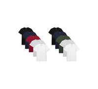 Lower East LE105 Maglietta, 2 x Nero / 1 x Verde Scuro / 2 x Blu Scuro / 2 x Grigio Chiaro mélange / 2 x Bianco / 1 x Rosso Scuro (Confezione da 10 Pezzi), XXL (Pacco Uomo