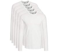 Lower East LE133 Maglietta a Maniche Lunghe, Bianco, S (Pacco da 5) Uomo