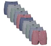 Lower East LE150 Boxer Americani, Multicolore (A Quadri Classico), L (Pacco da 10) Uomo