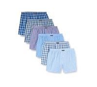 Lower East LE150 Boxer Americani, Multicolore (Business), L (Pacco da 6) Uomo