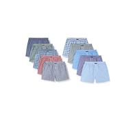 Lower East LE150 Boxer Americani, Multicolore (Scacchi Piccoli), S (Pacco da 10) Uomo