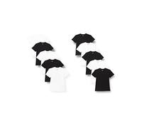 Lower East LE156 Maglietta, 5 x Nero / 5 x Bianco (Confezione da 10 Pezzi), S (Pacco Uomo