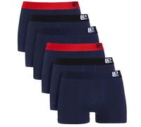 Lower East Le159, Boxer rétro Uomo, Blu Scuro con Nero E Rosso, L