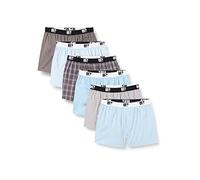 Lower East LE215, Boxer Americani Uomo, Azzurro/Grigio, 4XL