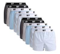 Lower East LE215, Boxer Americani Uomo, Azzurro/Grigio, M